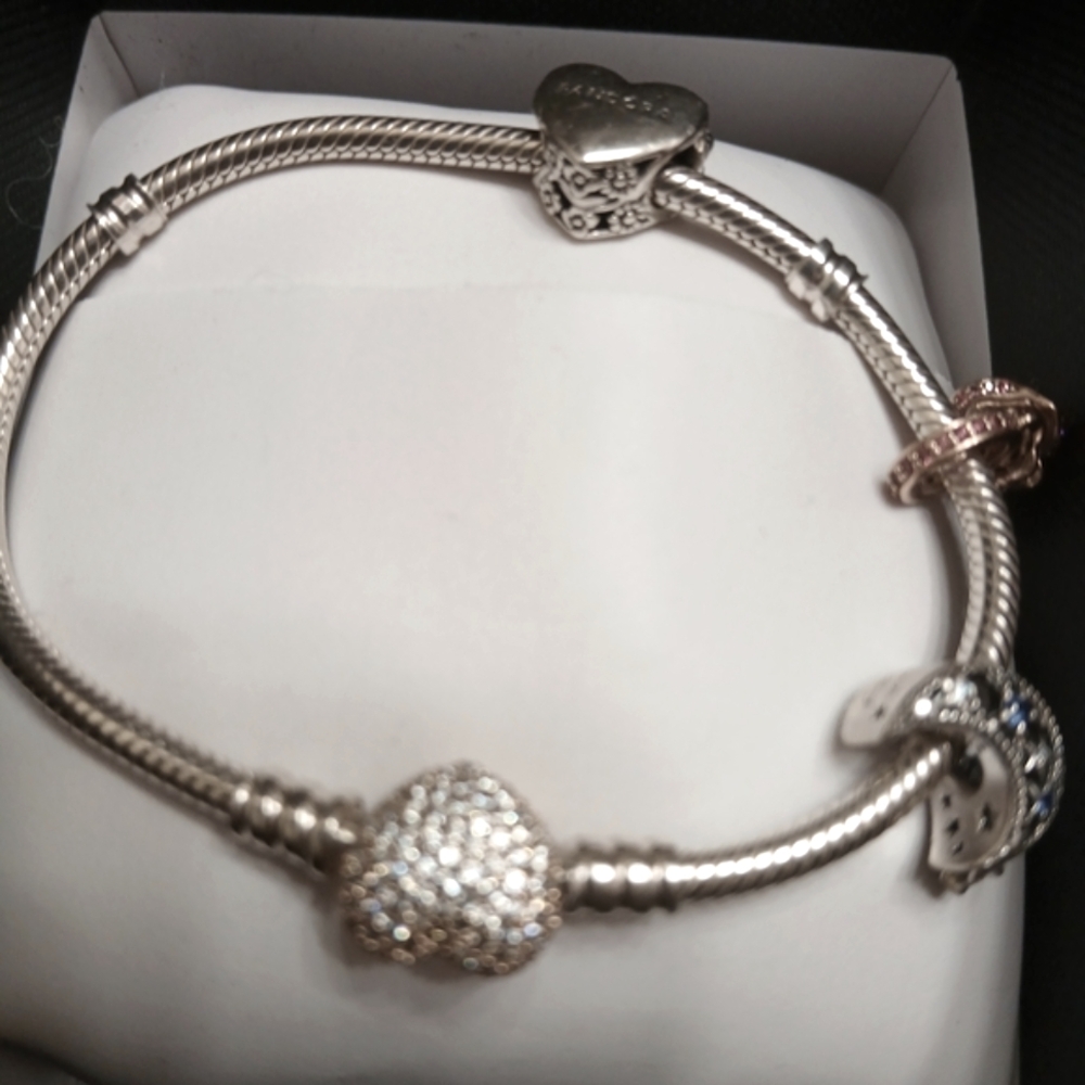 Pandora Bracelet with Three Charms